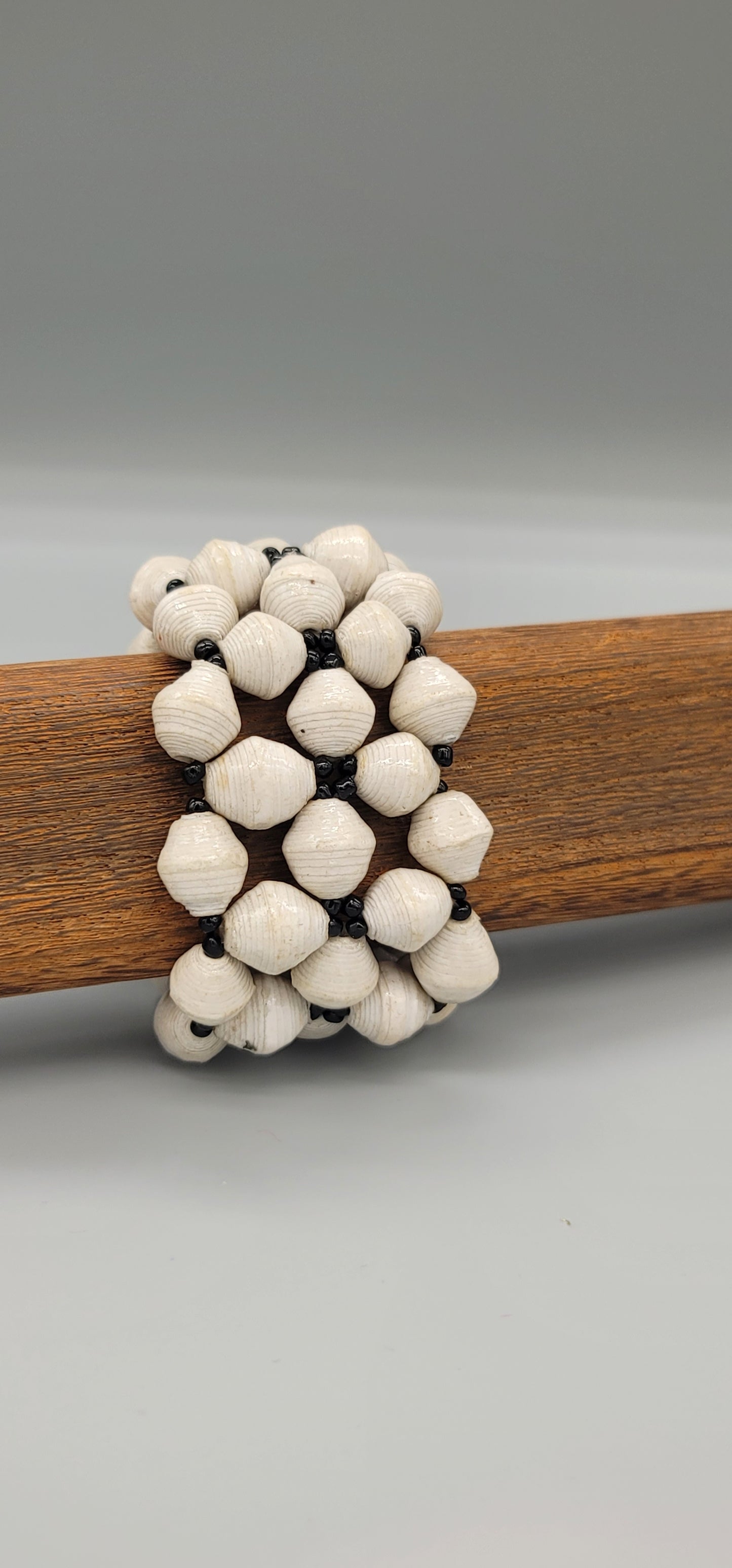 The Patricia Collection Handmade White Paper Bead Bracelet