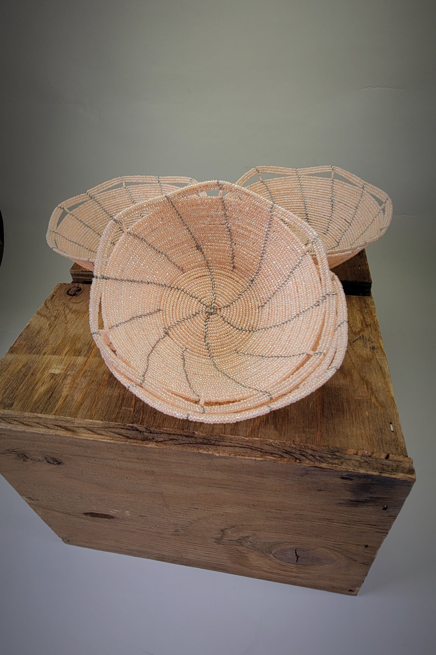 Handmade Seed Bead Bowl Style Basket