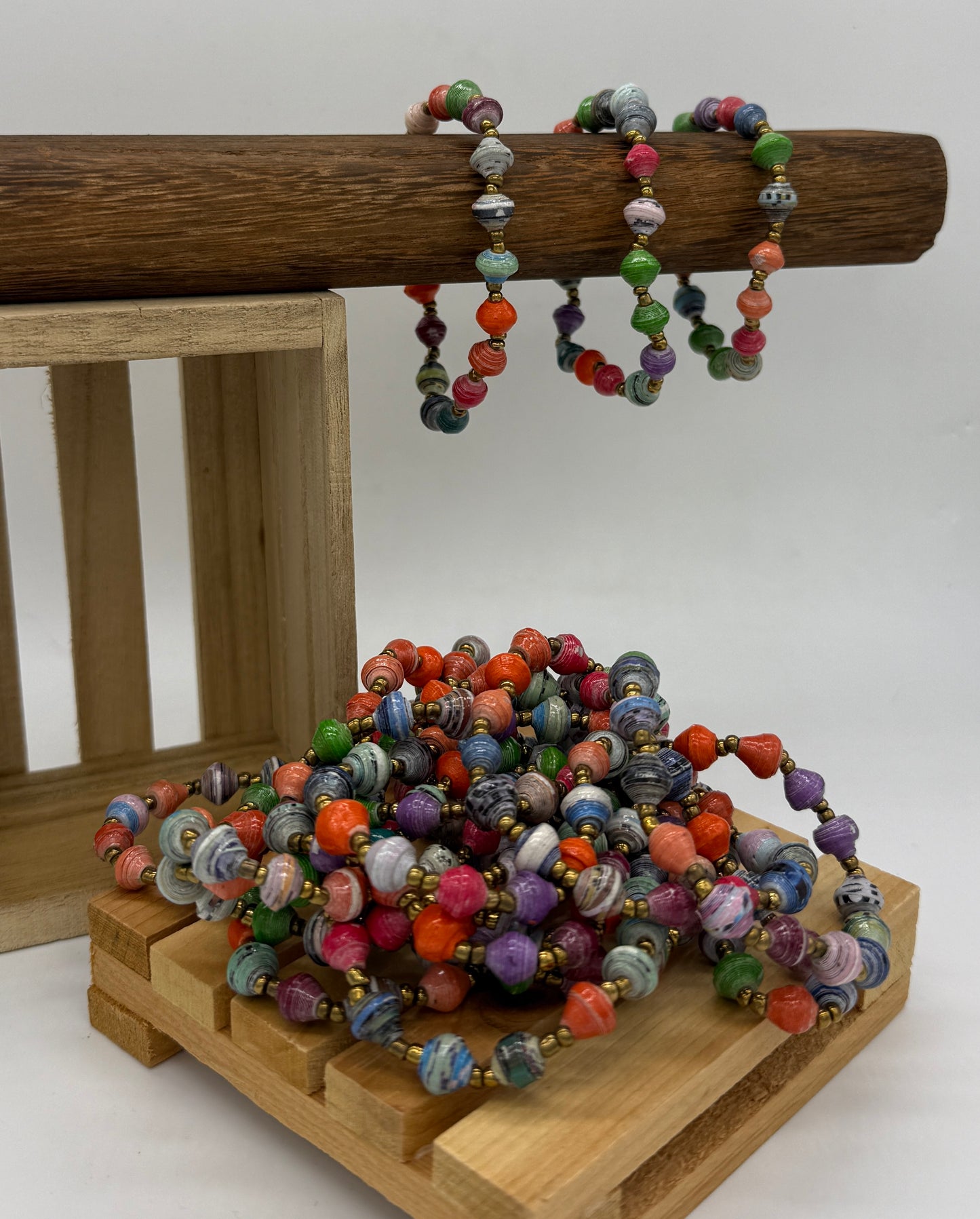 Mini Bead Single Strand Paper Bead Bracelets