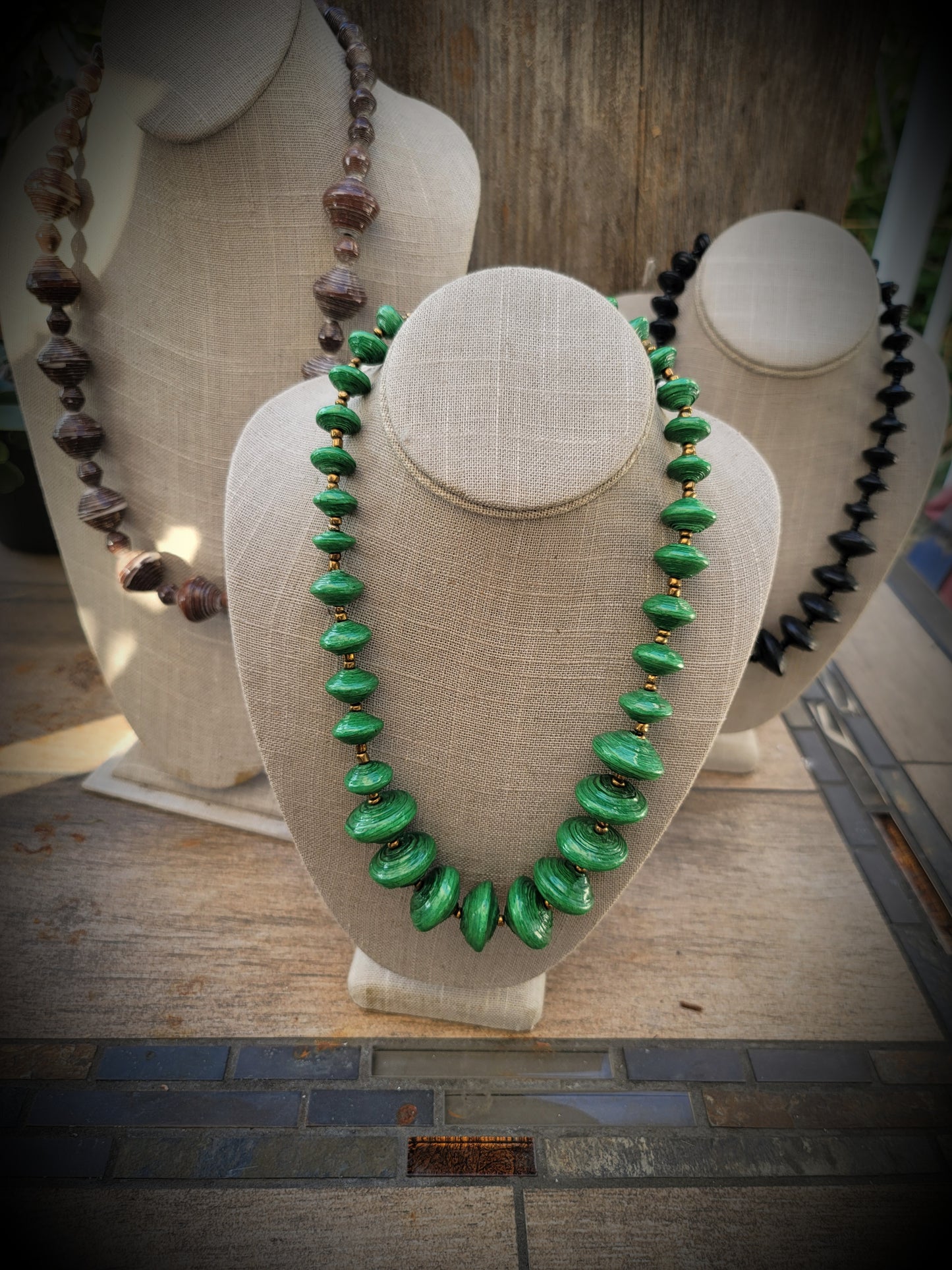 Patricia Collection Sphere and Starship Paper Bead Necklace