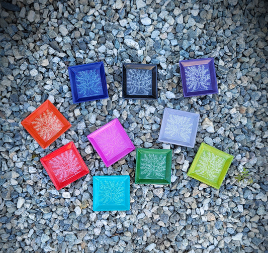 Soapstone Square Tree of Life Dish