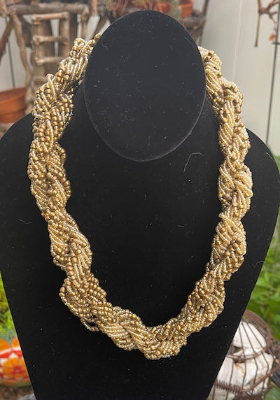 The Dorcas Handmade Braided Seed Bead Necklace