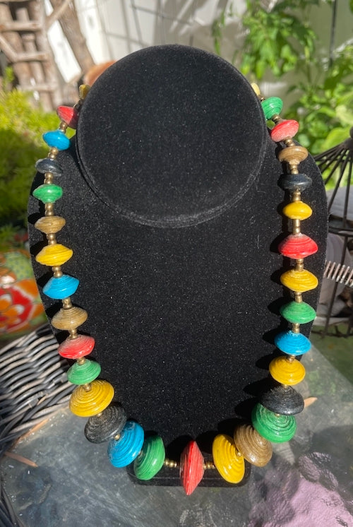 Patricia Collection Sphere and Starship Paper Bead Necklace