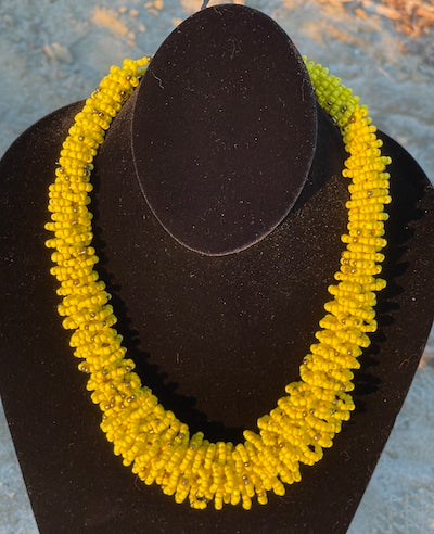 The Rael Handmade Loop Seed Bead Necklace