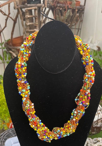 The Dorcas Handmade Braided Seed Bead Necklace