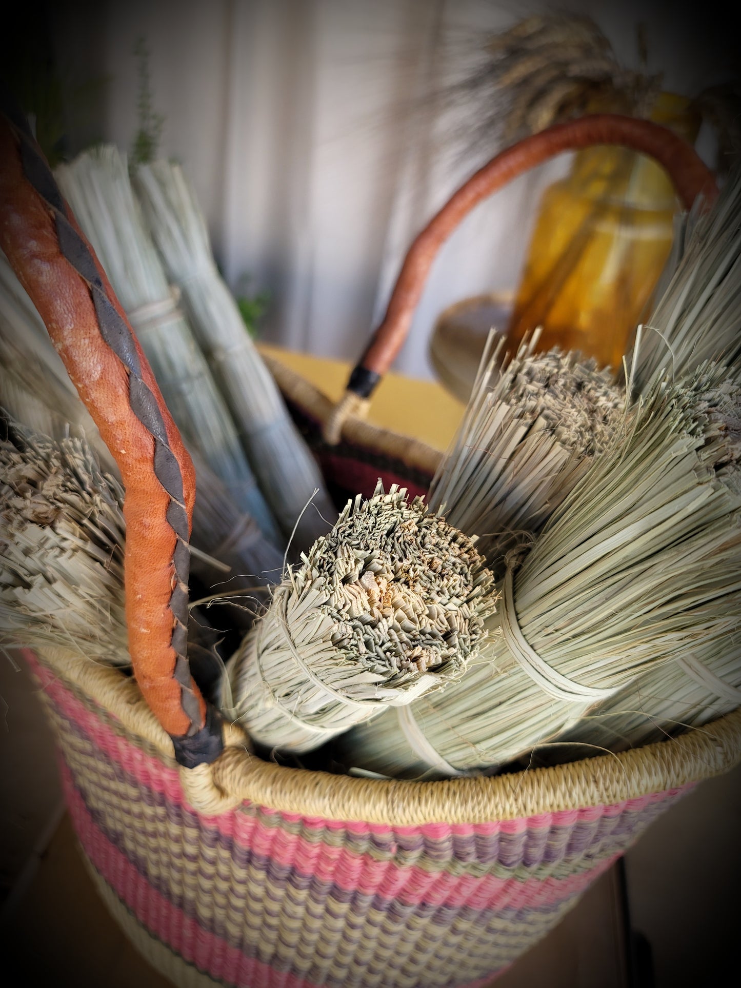 Handmade Turkana Papyrus Reed Broom