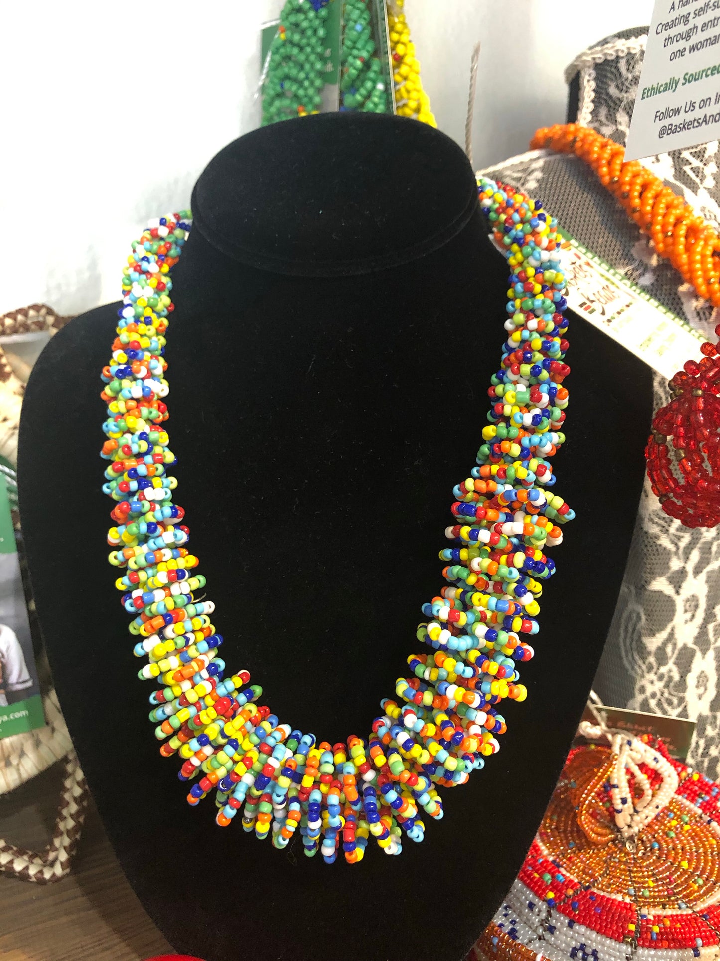 The Rael Handmade Loop Seed Bead Necklace