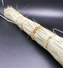 Load image into Gallery viewer, top view of one hand broom made from papyrus reed natural color