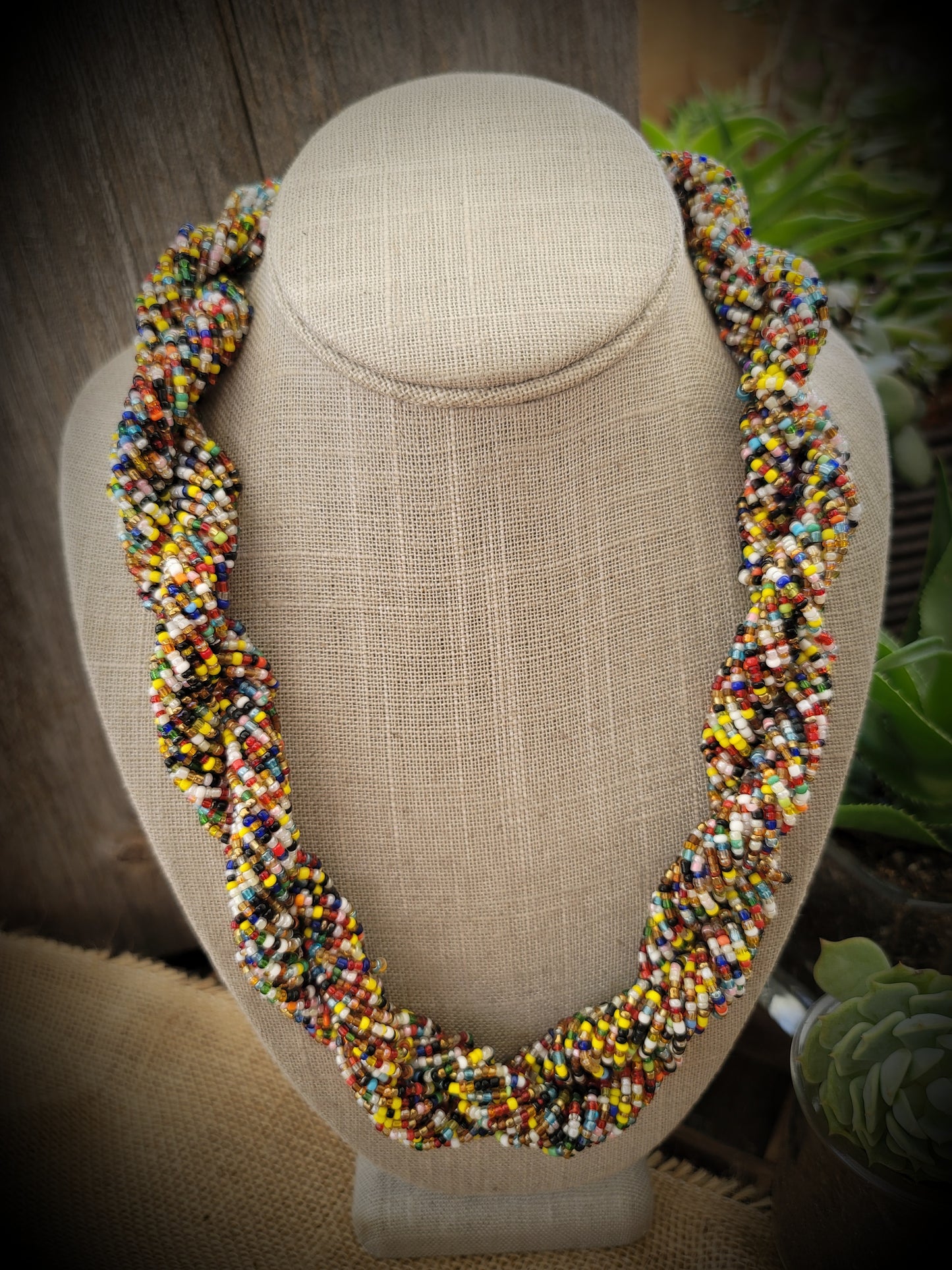 The Dorcas Handmade Braided Seed Bead Necklace