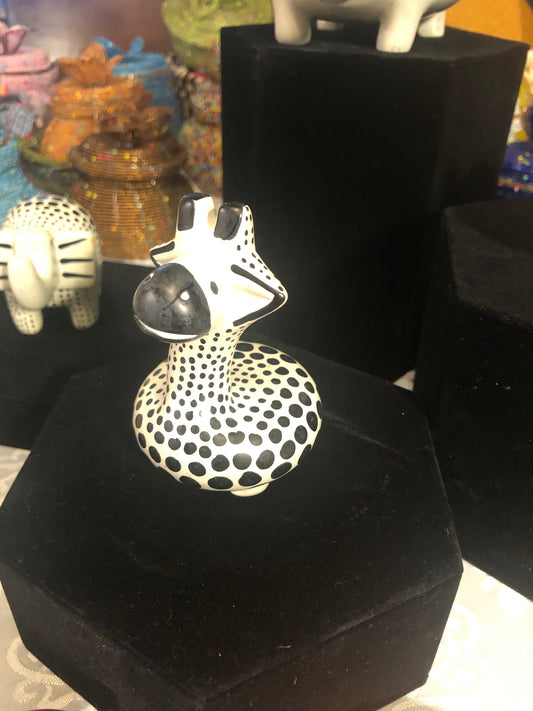 Black and White Poka Dot Soapstone Animals