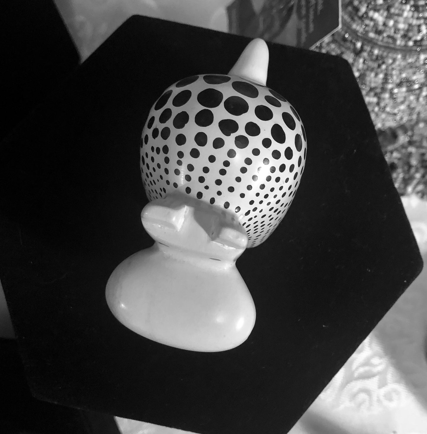Black and White Poka Dot Soapstone Animals