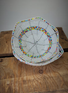 Handmade Seed Bead Bowl Style Basket