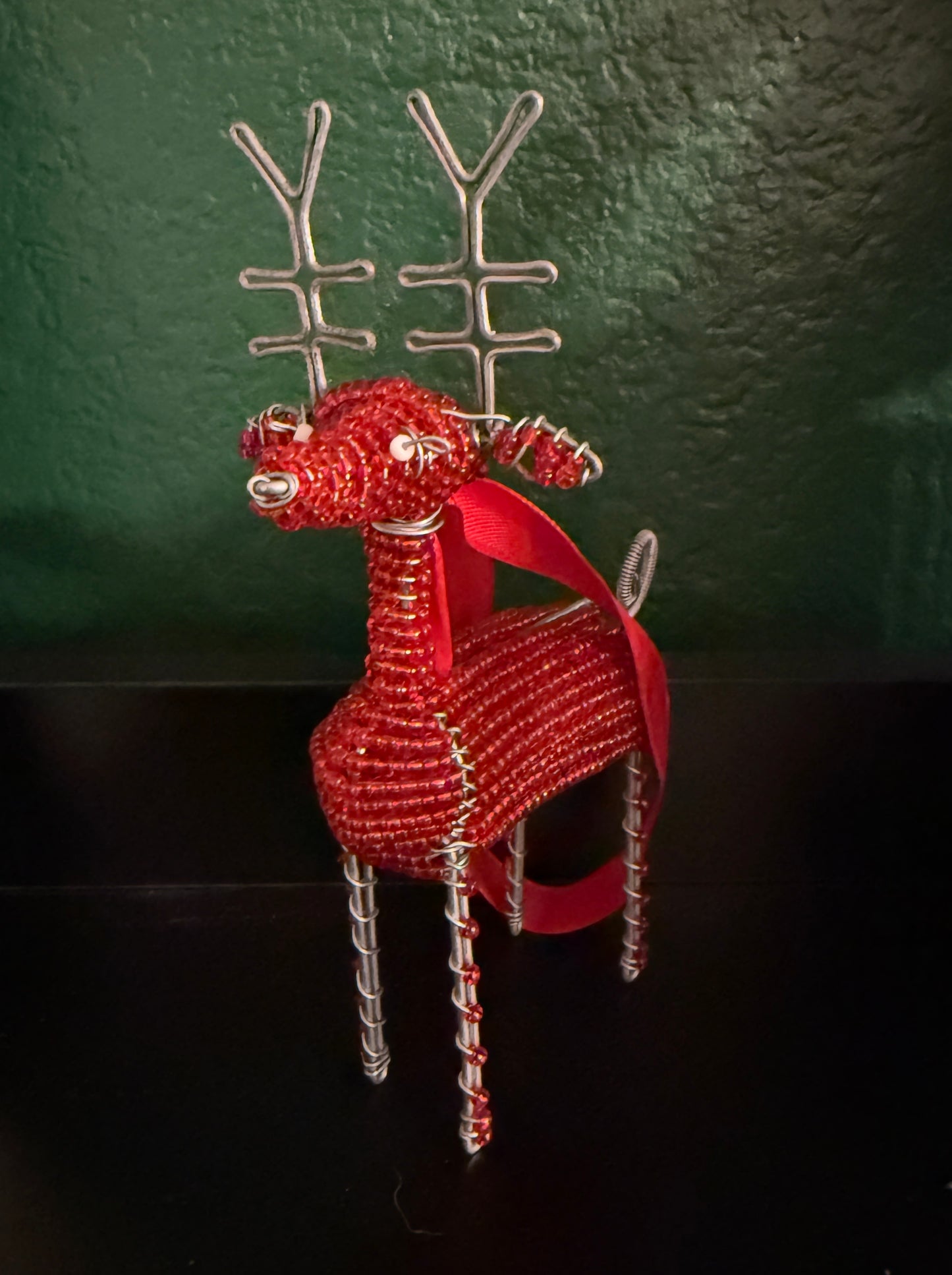 Handcrafted Beaded Reindeer Ornament