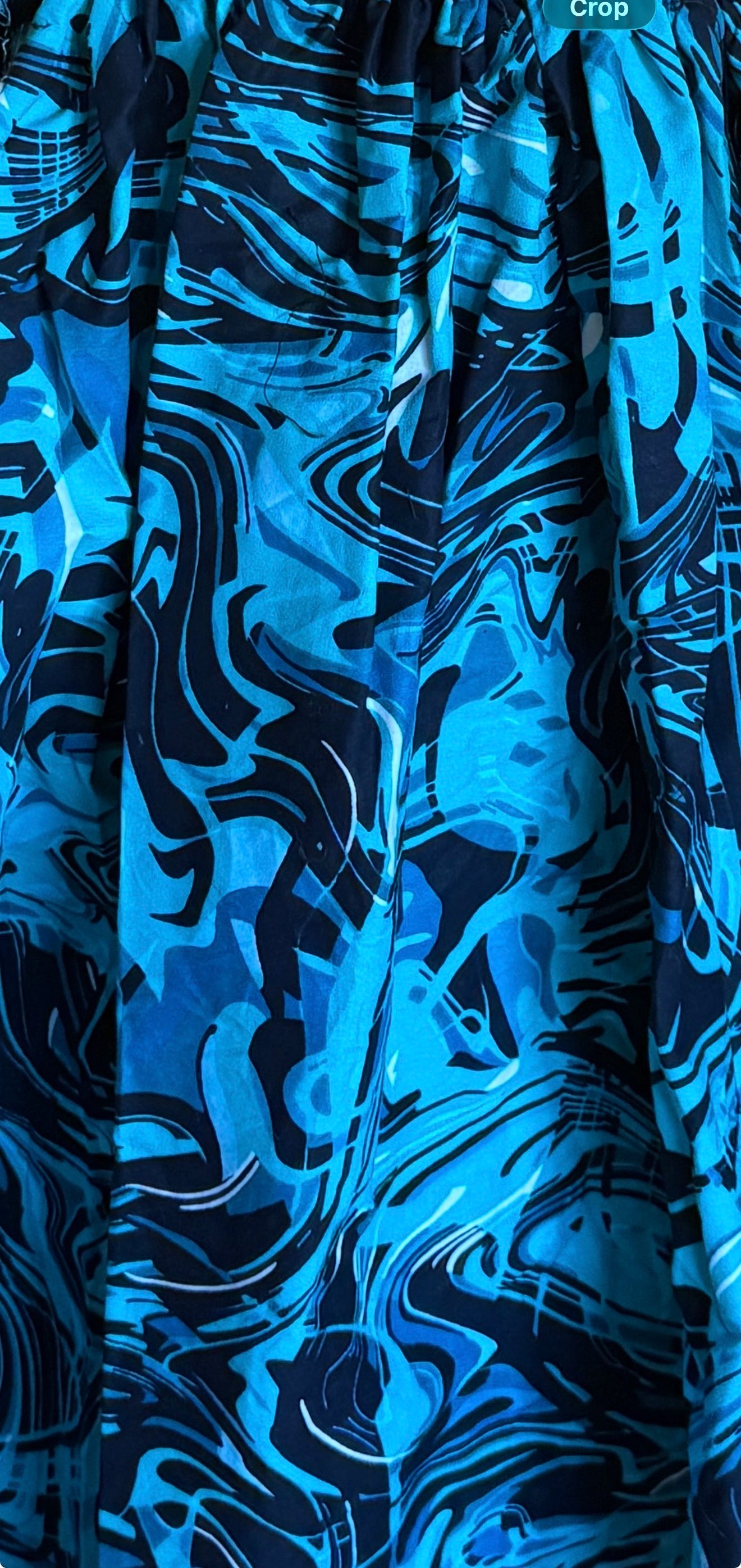 Handcrafted Kenyan Kitenge Smocked Midi Dress - Ocean Blue