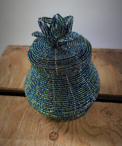 Jar Shaped Seed Bead Basket