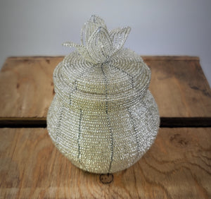 Jar Shaped Seed Bead Basket