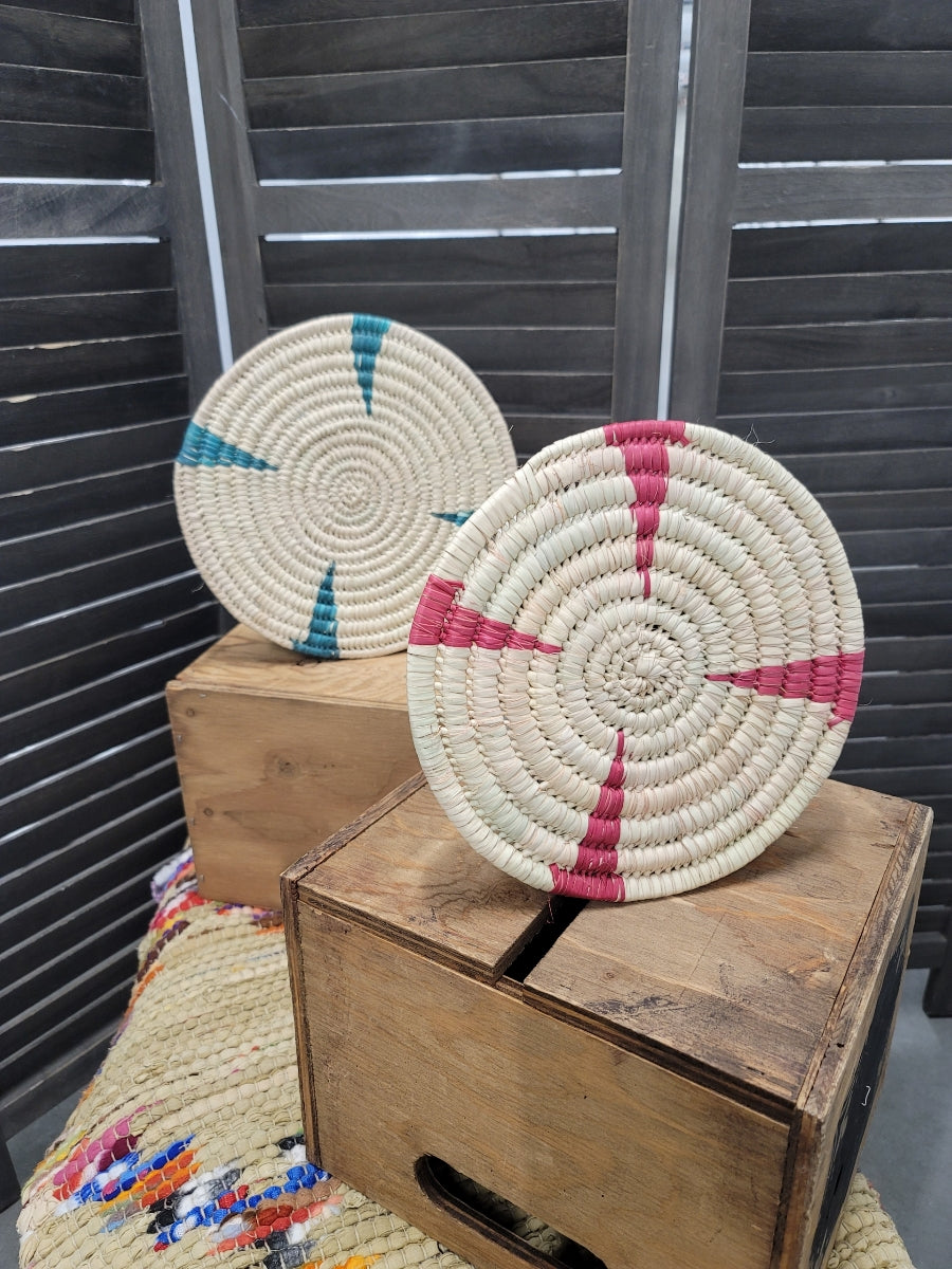 Turkana Collection Round Trivet Pink